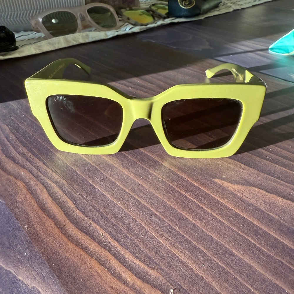 Diff Damiella Python Sunglasses In Olive Green - image 1